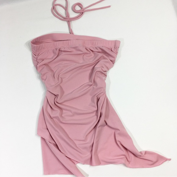 Tie Neck Layer Dress Shirt, Lightweight Stretchy Rouched, Size XXS - Picture 3 of 6